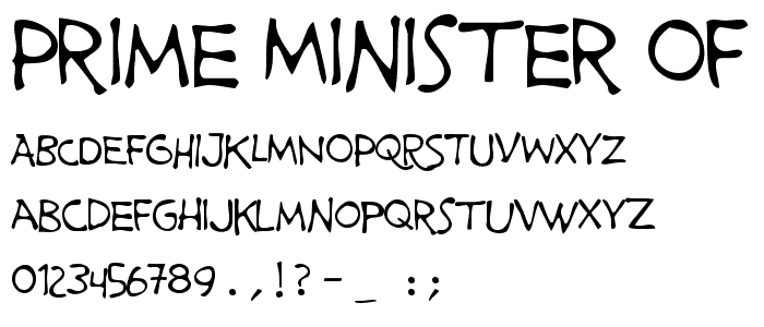 Prime Minister of Canada font